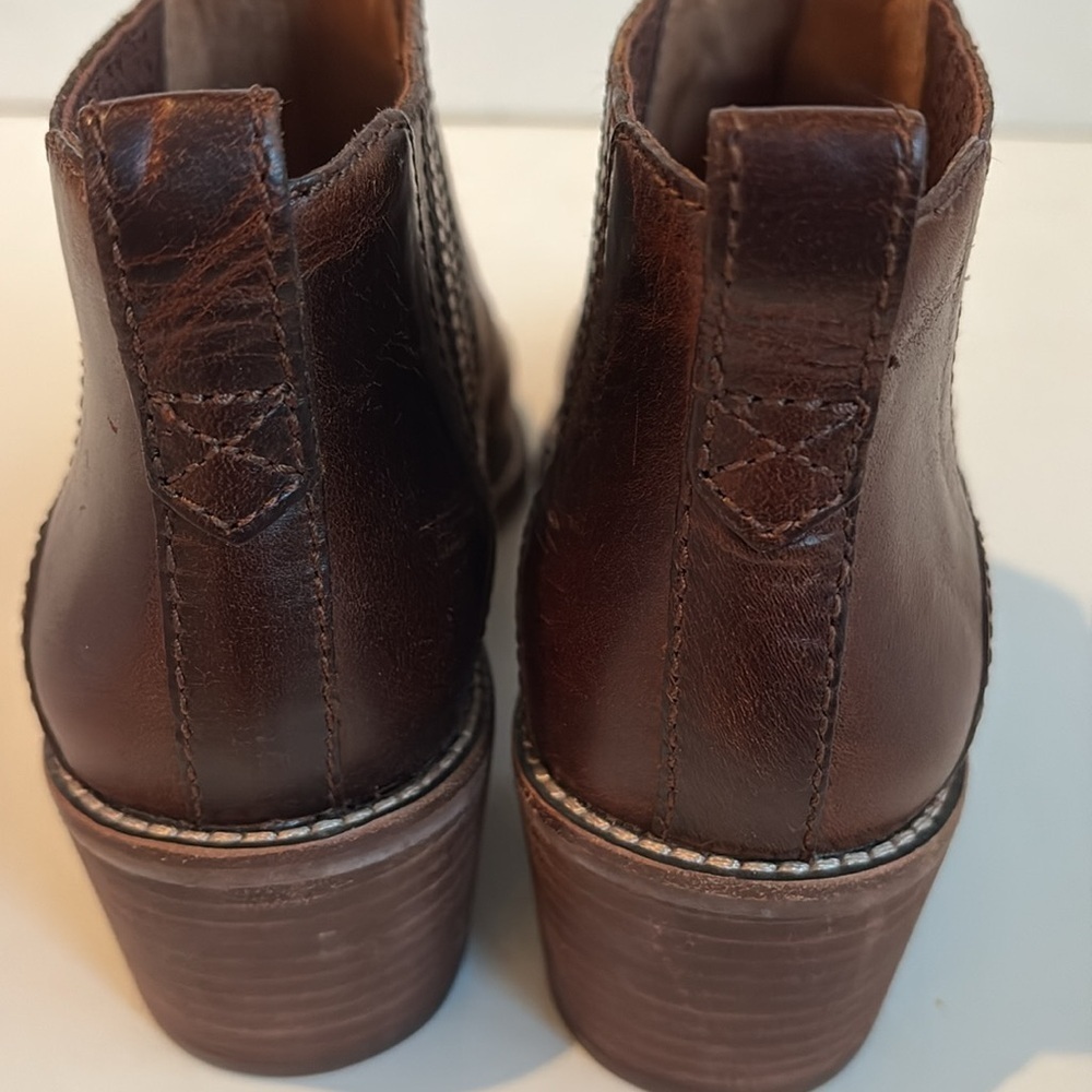 Madewell Bonham bootie ankle cowboy boots brown stacked heel size 7 - Picture 6 of 16